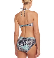 Lascana Women's Zebra Print Mid Rise Bikini Swimsuit Bottom