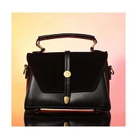 Women's The Aurest Suede-Block Hand Bag - Onyx Black