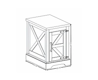 Casainc Rectangular Farmhouse Cabinet Table with Barn Door and Adjustable Storage Shelf