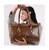 Women's The Large Medis Satchel Bag - Chocolate Brown