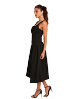 endless rose Women's Drop Waist Peplum Midi Dress