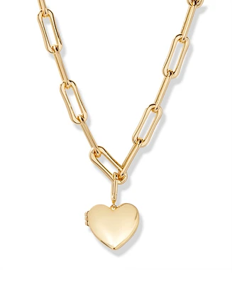 brook & york Gold Plated Cami Heart Short Pendant Locket Necklace
