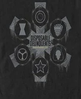 Fifth Sun Men's Disposable Delinquents Logos Short Sleeve T-Shirt