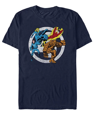Fifth Sun Men's Marvel Fantastic Team Four Front Short Sleeve T-Shirt
