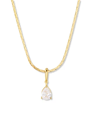 brook & york Gold Plated Melrose Teardrop Birthstone Short Pendant Necklace