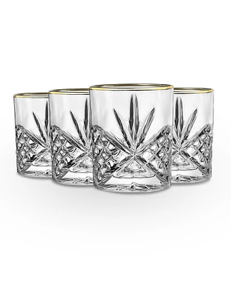 Godinger Dublin Platinum Double Old Fashioned Glasses, Set of 4