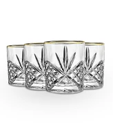Godinger Dublin Platinum Double Old Fashioned Glasses, Set of 4