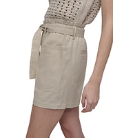 Dkny Jeans Women's Cotton Belted Paperbag-Waist Shorts