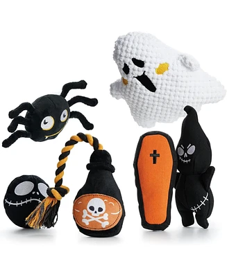 Nocciola 6 Pcs Halloween Dog Squeaky Toys for Aggressive chewers, Christmas gift,Stuffing Body Dog Toy Set for Small to Large Dogs