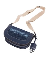 True Religion Dark Denim Logo Saddle Bag