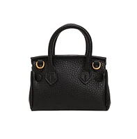 Women's The Mini Overlap Satchel Sling Bag With Pouch - Onyx Black