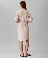 Calvin Klein Women's Tie-Waist Shirtdress