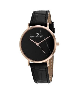 Christian Van Sant Womens Lotus Black Dial Watch Cv0423bk