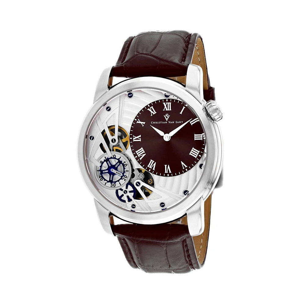 Christian Van Sant Men's Sprocket Auto-Quartz Brown Dial Watch - CV1544