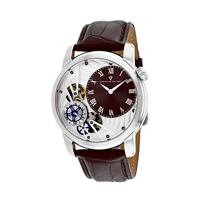 Christian Van Sant Men's Sprocket Auto-Quartz Brown Dial Watch - CV1544
