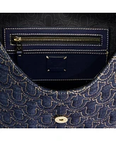 True Religion Quilted Horseshoe Large Denim Hobo