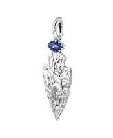 American West Jewelry Sterling Silver Denim Lapis Fritz Casuse Arrowhead Pendant Enhancer