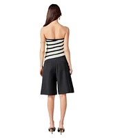 endless rose Women's Strapless Striped Knit Top