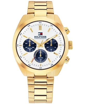 Tommy Hilfiger Men's Chronograph Gold Tone Stainless Steel Bracelet Watch, 40mm