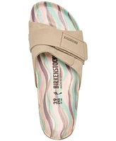 Birkenstock Women's Oita Nubuck-Suede Leather Printed Footbed Sandals from Finish Line