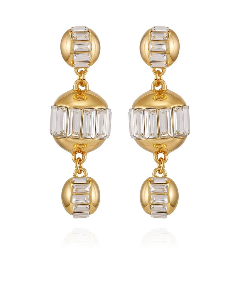 Vince Camuto Gold-Tone Crystal Sphere Drop Earrings