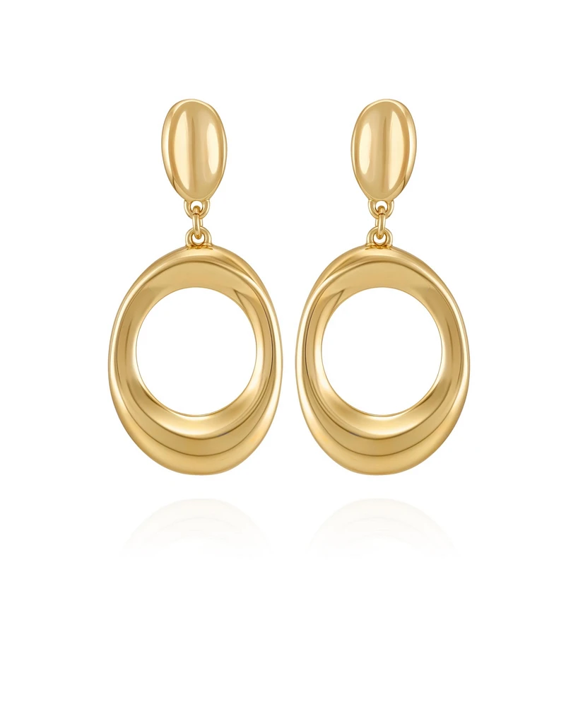 Vince Camuto Gold Tone Oval Drop Earrings