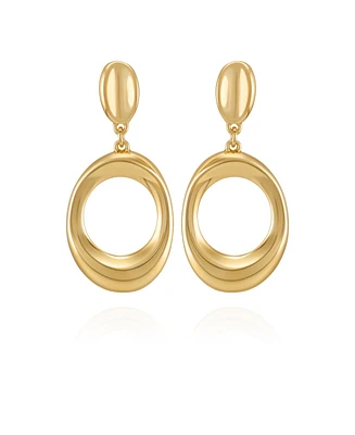 Vince Camuto Gold Tone Oval Drop Earrings