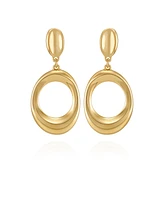 Vince Camuto Gold Tone Oval Drop Earrings