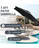 7.5ft 7.5ft Patio Umbrella with Crank and Push Button Tilt, Outdoor Table Market Umbrella with Aluminum Pole