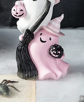 Glitzhome 12.75" Pink Halloween Polyresin Stacked Ghost Table Decor