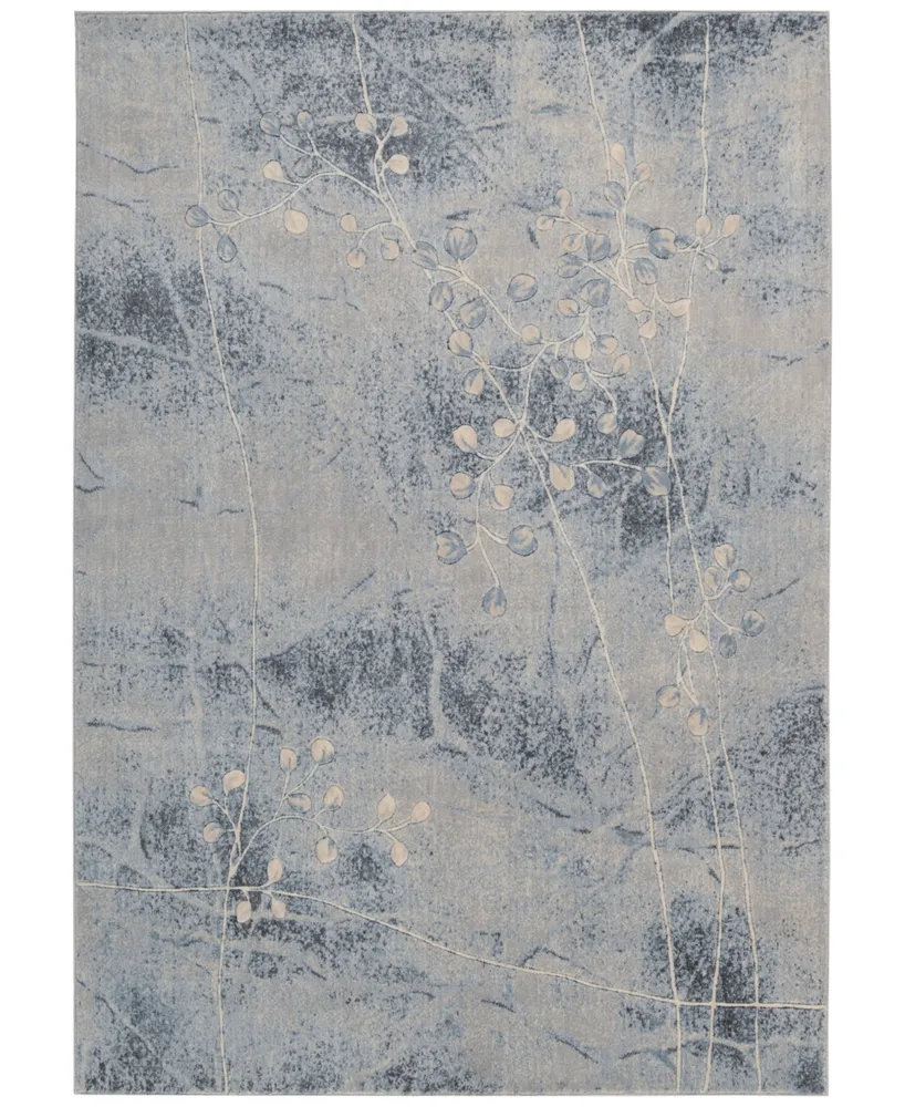 Closeout! Nourison Home Somerset Silver/Blue Blossom 3'6" x 5'6" Area Rug