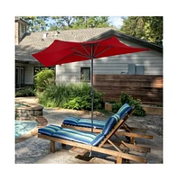 9 Feet Patio Bistro Half Round Umbrella without Weight Base