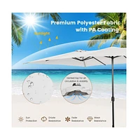 15 Feet Double-Sized Patio Umbrella with Crank Handle and Vented Tops