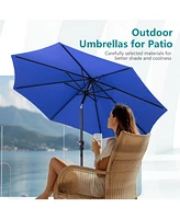 9 foot outdoor patio umbrella with button tilt and crank, Outdoor patio/market table umbrella Uv protected and waterproof