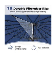 9 Feet Round Patio Umbrella with 18 Fiberglass Ribs