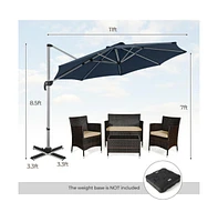 11 feet Outdoor Patio Umbrella with 360° Rotation and Adjustable Tilt