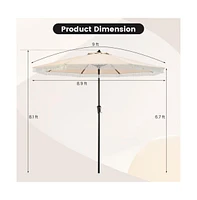 9 feet Patio Umbrella with Sun-Protective Canopy for Garden Pool