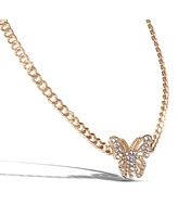 Jessica Simpson Butterfly Pendant Chain Necklace