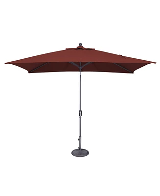 Mondawe 6.6FTx10FT Rectangle Patio Umbrella with Push-Button Tilt, Anthracite Frame