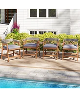 Slickblue Outdoor Patio Dining Chairs Set of 4 with Seat Cushions for Comfortable and Stylish Outdoor Dining