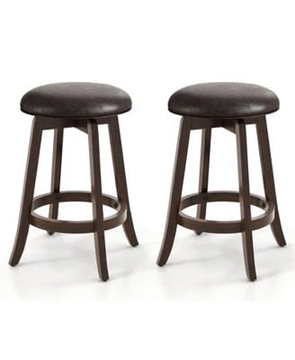 Slickblue Upholstered Bar Stool with Swivel Round Seat Comfortable Stylish Seating for Kitchen or Bar Area