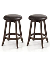 Slickblue Upholstered Bar Stool with Swivel Round Seat Comfortable Stylish Seating for Kitchen or Bar Area