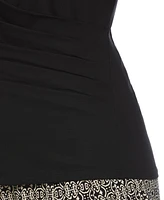 Ella Rafaella Plus Asymmetrical Wrap Short Sleeve Top