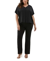 Ella Rafaella Plus Layered Dolman Short Sleeve Top