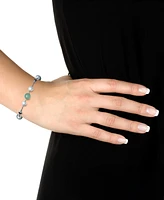 2-Pc. Set Dyed Green Jade & Cultured Freshwater Pearl (6-7mm) Collar Necklace & Bracelet in Sterling Silver