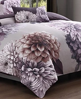 Bebejan Plum Petal Bedding 100% Cotton Sateen 5 Piece King Size Reversible Comforter Set