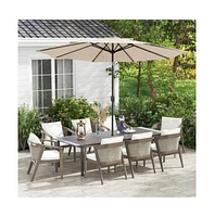 10 Feet Outdoor Patio Umbrella with Tilt Adjustment and Crank