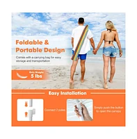 6.5 Feet Patio Beach Umbrella with Waterproof Polyester Fabric