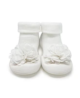Komuello Baby Girl First Walk Sock Shoes Corsage