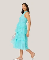 J Mendel Women's Halter Tiered Midi Dress